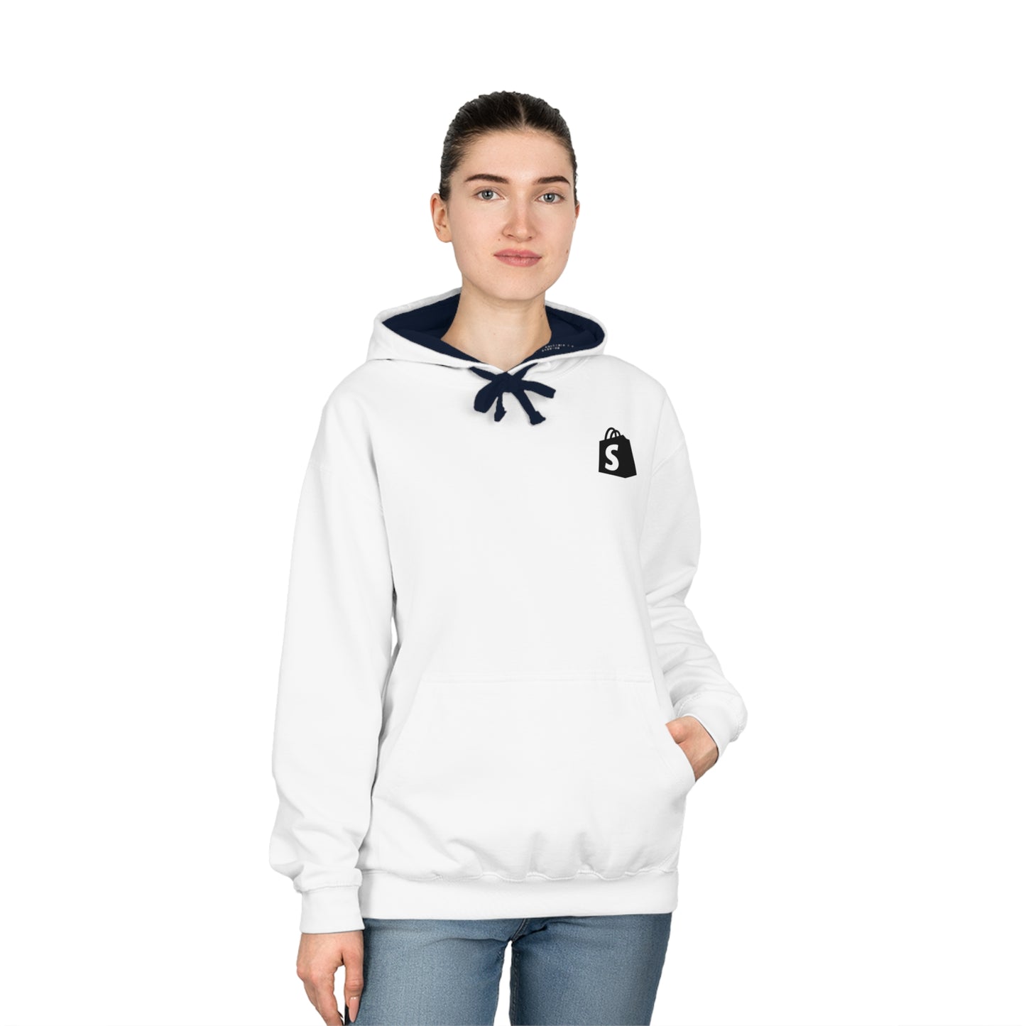 White Shopify x Ecom Fam Hoodie