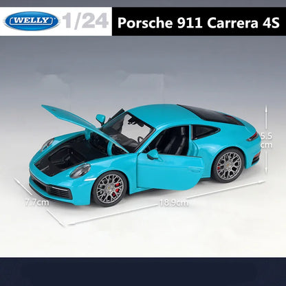 Welly 1:24 Porsche 911 Carrera 4S Coupe Alloy Sports Car Model Diecasts Metal Toy Vehicles Car Model Simulation Childrens Gifts